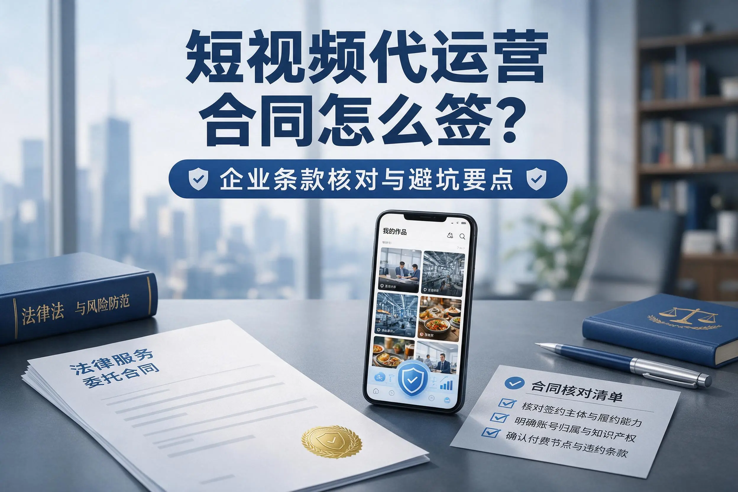 短视频代运营合同怎么签？天津企业条款核对与避坑要点