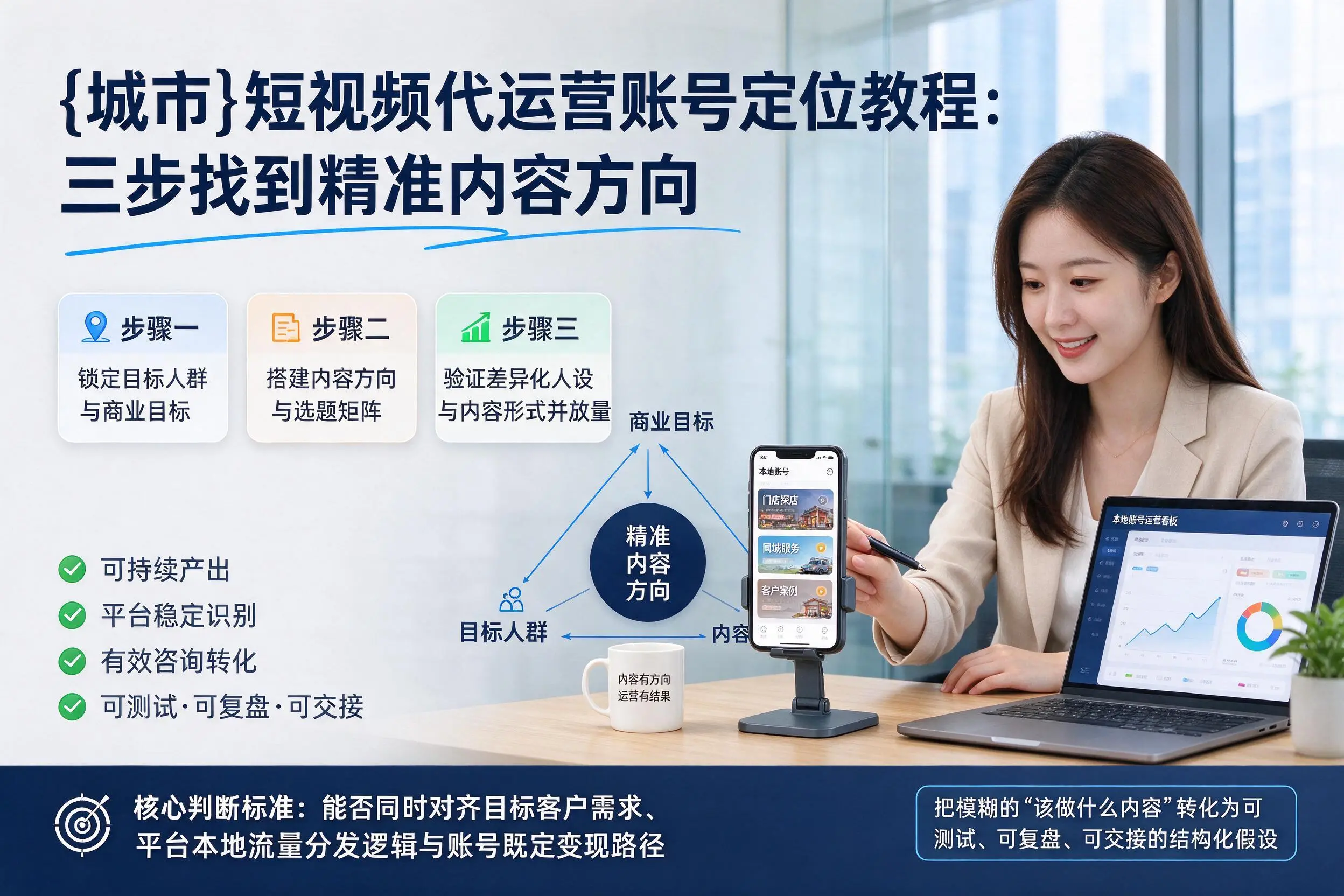 天津短视频代运营账号定位教程:三步找到精准内容方向