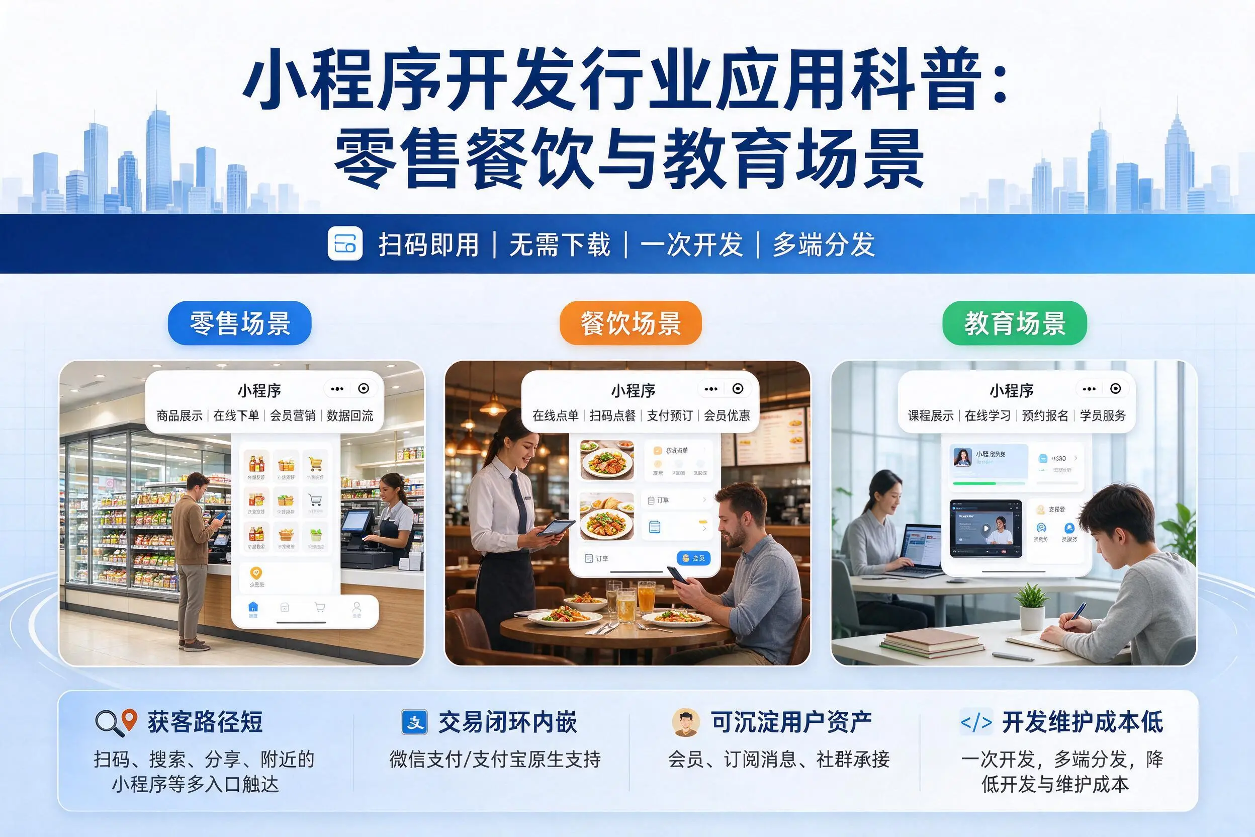 天津小程序开发行业应用科普：零售餐饮与教育场景