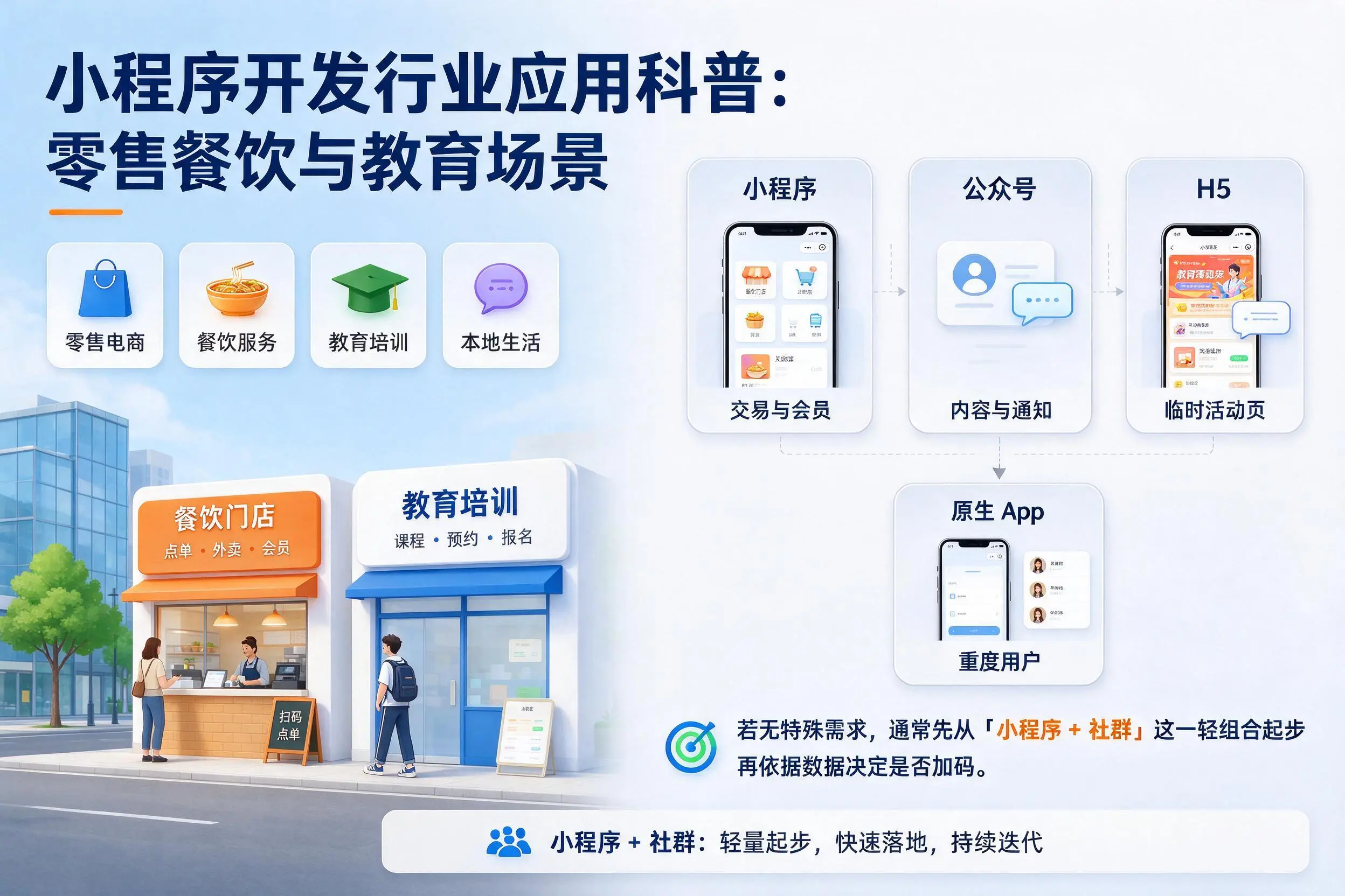 天津小程序开发行业应用科普：零售餐饮与教育场景