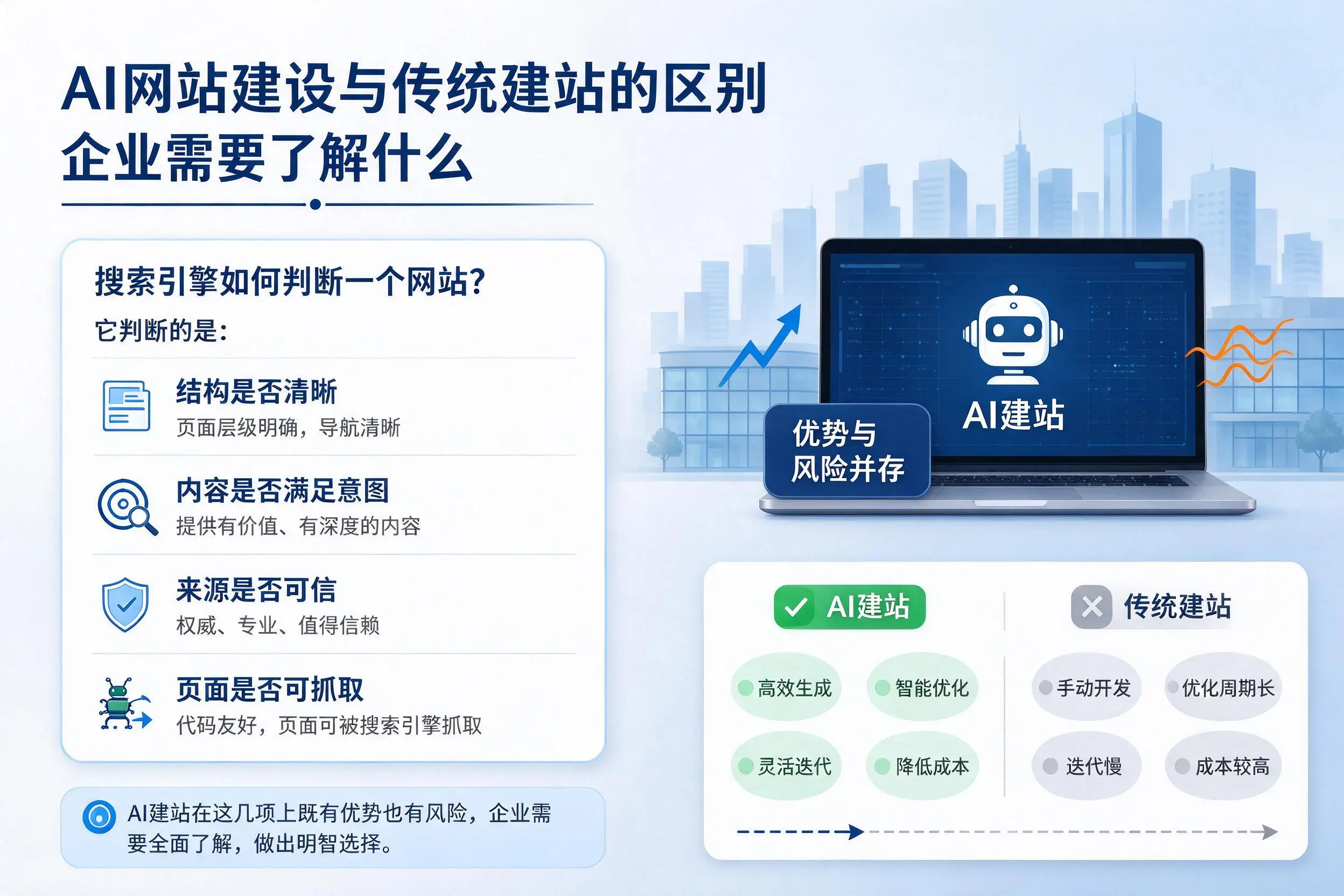 AI网站建设与传统建站的区别，天津企业需要了解什么