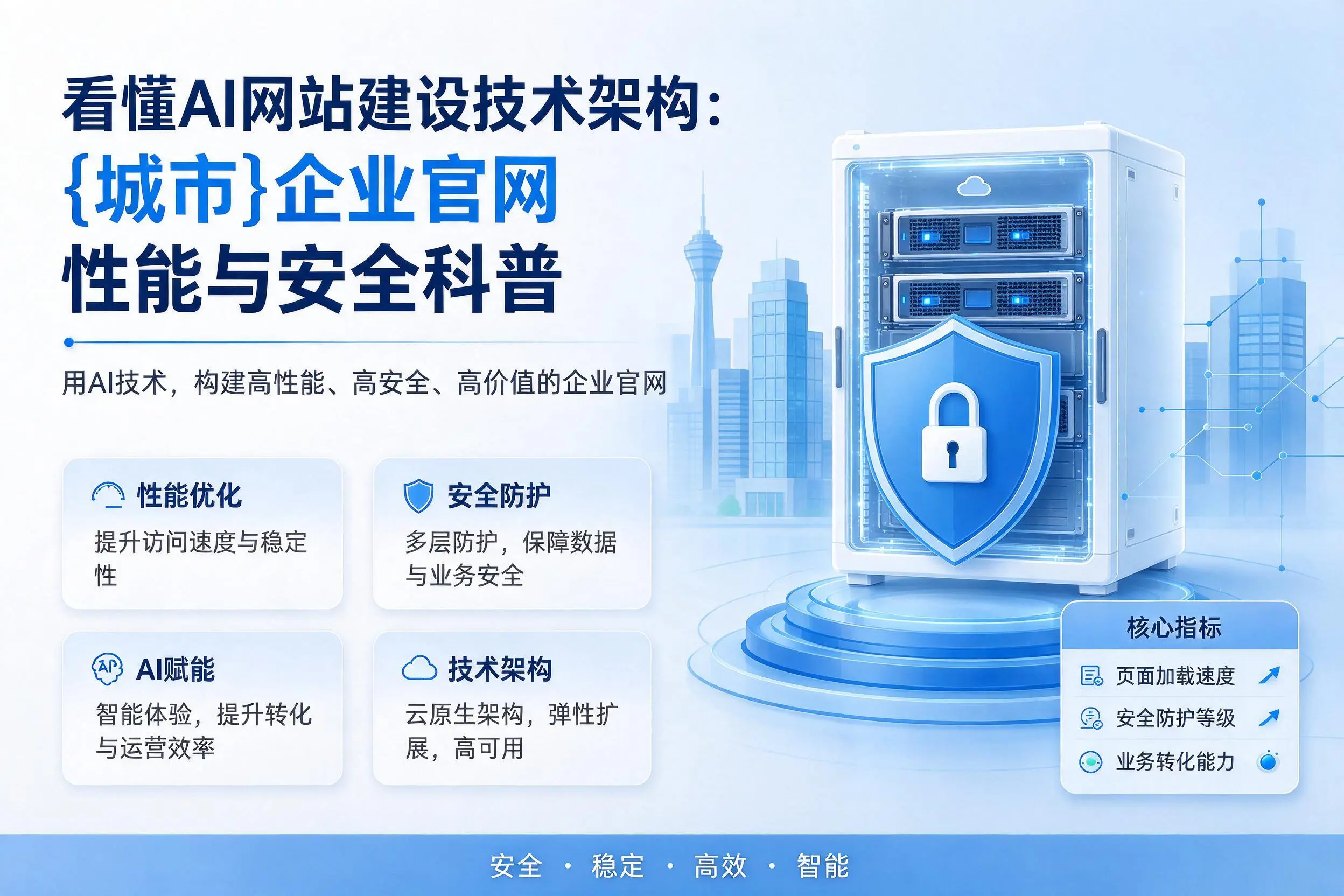 看懂AI网站建设技术架构:天津企业官网性能与安全科普