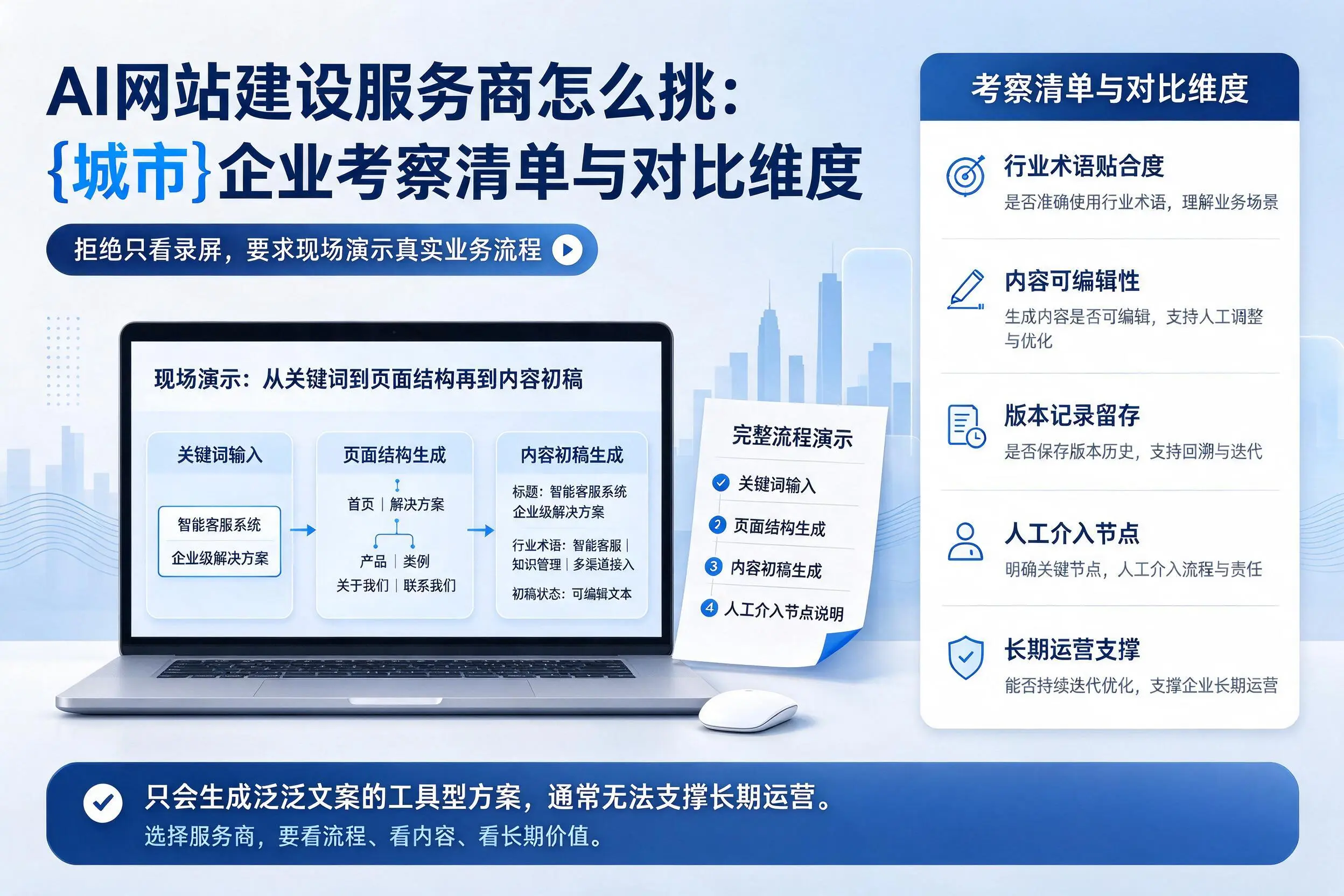 AI网站建设服务商怎么挑：天津企业考察清单与对比维度