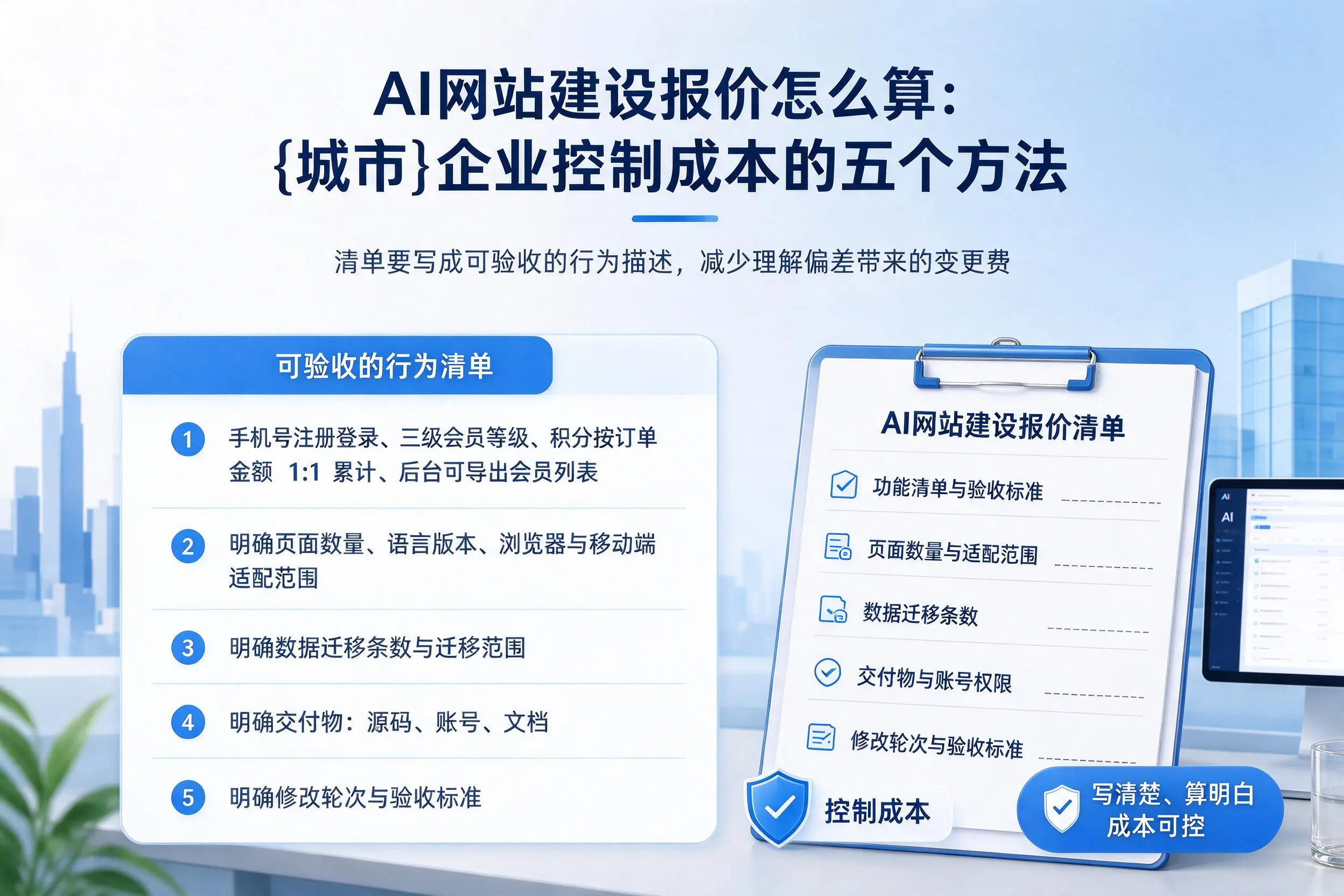 AI网站建设报价怎么算:天津企业控制成本的五个方法
